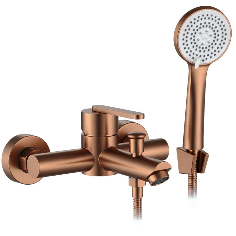 змішувач для ванни Rea Ontario з виливом, brush copper (REA-B0973)