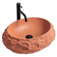 умывальник Rea Mika Terracotta 50x38 матовый, имитация камня (REA-U7349)