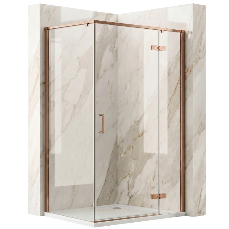 душевая кабина Rea Bruno 80x100x195 brush copper безопасное стекло (REA-K3603)