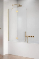 штора для ванни Radaway Garda PND II 100х150 ліва, прозоре скло, brushed gold (10720100-99-01L)
