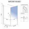 душова кабіна Rea Maxim 80x80 безпечне скло, прозоре, права (REA-K0268)