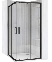 душова кабіна Rea City 90x90 black, скло прозоре (REA-K6446)