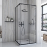 душова кабіна Rea City 90x90 black, скло прозоре (REA-K6446)