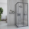 душова кабіна Rea City 90x90 black, скло прозоре (REA-K6446)