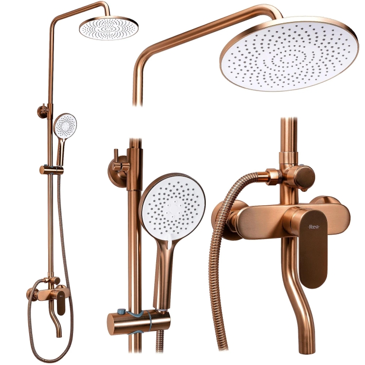 душова система Rea Drop brushed copper (REA-P7064)