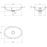 умивальник Omnires Shell M+ 54x34 gloss white (SHELL540UPBP)