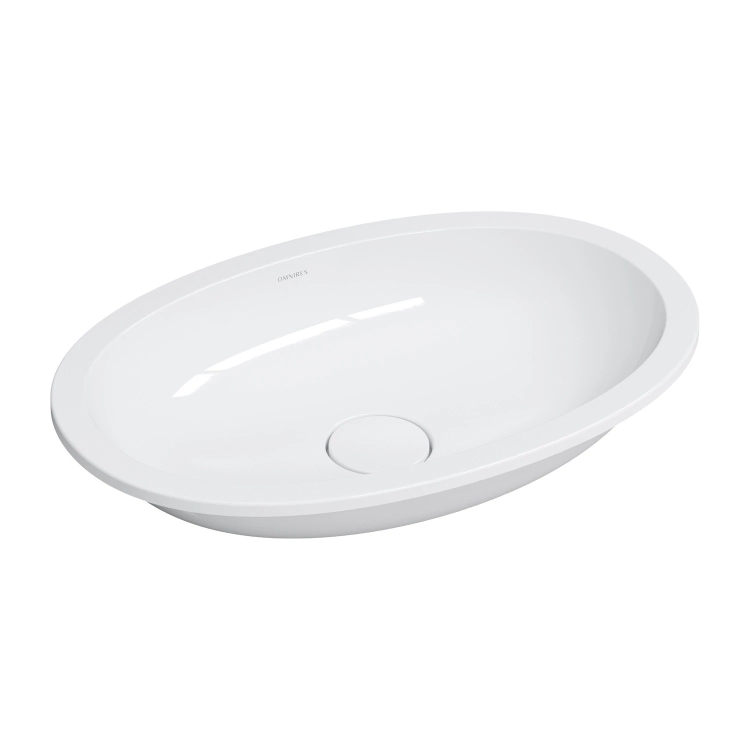 умивальник Omnires Shell M+ 54x34 gloss white (SHELL540UPBP)