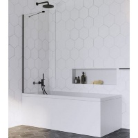 штора для ванны Radaway Idea Black PNJ 50 безопасное стекло, прозрачное, чёрная (10001050-54-01)