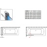штора для ванни Radaway NES 8 Black PND I 100 ліва, безпечне скло, прозоре, чорна (10060100-54-01L)