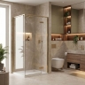 душевая кабина Rea Bruno 90x90x195 brush gold безопасное стекло (REA-K3600)