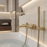 змішувач для ванни Rea Lungo Diamond brushed gold (REA-B2244)