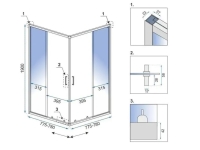 душевая кабина Rea City 80x80 black, стекло прозрачное (REA-K6448)