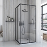 душевая кабина Rea City 80x80 black, стекло прозрачное (REA-K6448)