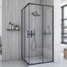 душевая кабина Rea City 80x80 black, стекло прозрачное (REA-K6448)
