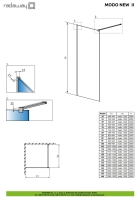 душевая перегородка Radaway Modo New II 120х200 стекло прозрачное, brushed copper (389124-99-01)