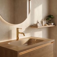 смеситель для умывальника Rea Venti Low gold (REA-B9788)