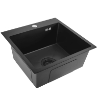 кухонная мойка Rea Leo 40x45 с сифоном, black (ZLE-06002)