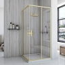 душевая кабина Rea City 90x90 brushed gold, стекло прозрачное (REA-K6443)