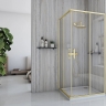 душевая кабина Rea City 90x90 brushed gold, стекло прозрачное (REA-K6443)