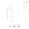 штора для ванны Rea Travis 80x140 brush copper стекло прозрачное (REA-W0550)