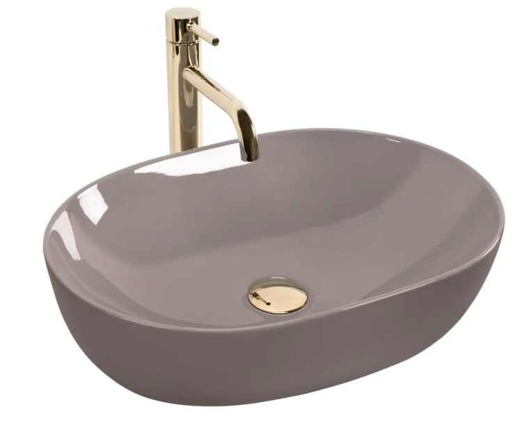 умивальник Rea Lisa 49x35 beige shiny (REA-U6380)