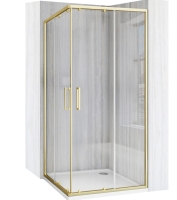 душова кабіна Rea City 80x80 brushed gold, скло прозоре (REA-K6444)