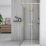душевая кабина Rea City 80x80 brushed gold, стекло прозрачное (REA-K6444)