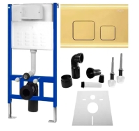 інсталяційна система Rea для унітазу + кнопка F gold (KPL-90009)