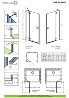душевые двери Radaway Garda DWJ 90х195 правые, прозрачное стекло, brushed gold (10710090-99-01R)