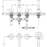смеситель для ванны Omnires Y на 4 отверстия brushed gold (Y1232GLB)
