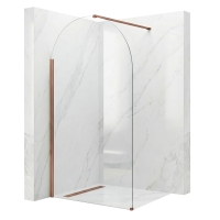 душова стінка Rea Heaven 90x200 безпечне скло, прозоре brush copper (REA-K6686)