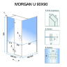 душова кабіна Rea Morgan 90x90 безпечне скло, прозоре (REA-K7400)