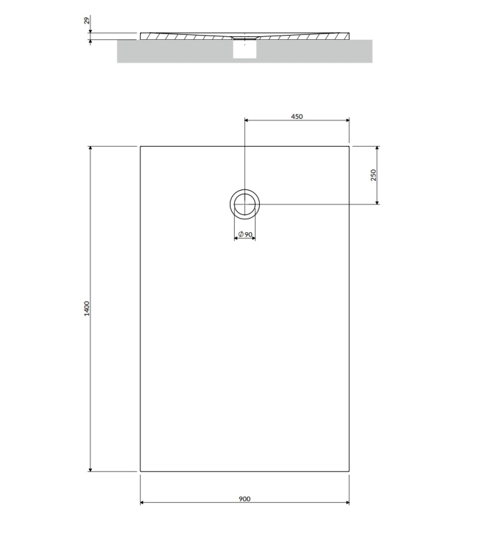 поддон Omnires Aquapure M+ 90х140 matt white (AQUAPURE90-140BM)