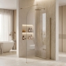 душова стінка Rea Heaven 90x200 безпечне скло, прозоре brush gold (REA-K6685)
