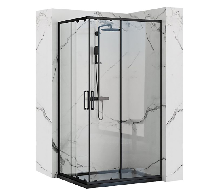 душова кабіна Rea Punto 80x100 black безпечне скло, прозоре (REA-K4806)