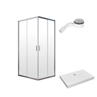 душова кабіна Radaway Alienta D 80x100 прозоре скло + піддон Lupo Compact + сифон хром (10258010-01-01KL500)