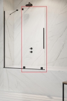 штора для ванны Radaway Furo PND II 63,8x150 левая, прозрачное стекло, черный (10109638-54-01L)