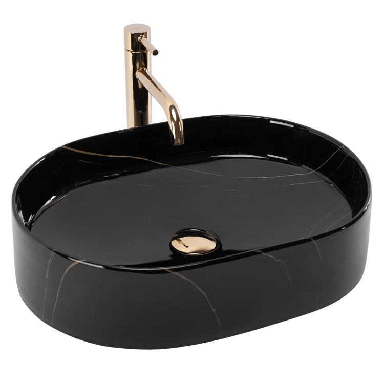 умивальник Rea Nadia 50x38 black stone (REA-U9240)
