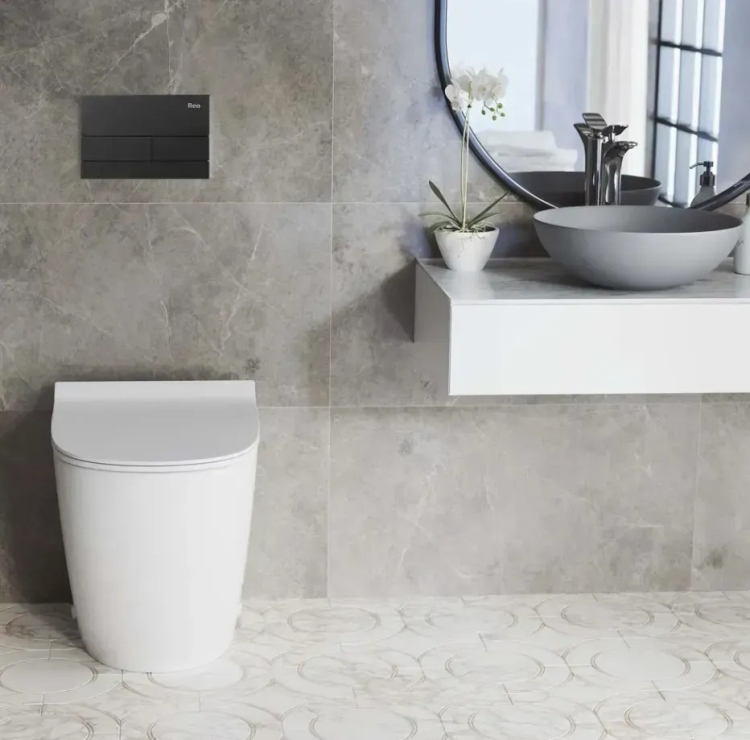 смывная клавиша Rea T steel black (REA-E0056)