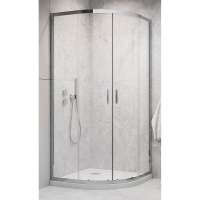 душова кабіна Radaway Alienta 80x80 прозоре скло + піддон Tinos + сифон хром (10228080-01-01KT)