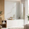 штора для ванны Rea Travis 80x140 brush gold стекло прозрачное (REA-W0551)