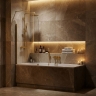 штора для ванны Rea Travis 80x140 brush gold стекло прозрачное (REA-W0551)