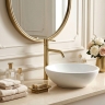 змішувач для умивальника Rea Lungo Diamond high brushed gold (REA-B9845)