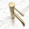 змішувач для умивальника Rea Lungo Diamond high brushed gold (REA-B9845)