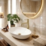 змішувач для умивальника Rea Lungo Diamond high brushed gold (REA-B9845)