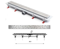 душовий канал MCH З горизонтальним фланцем, решітка Краплі 85 см (CH-850D)