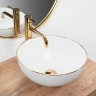 умивальник Rea Stella 36x36 white gold edge (REA-U7445)