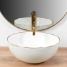 умивальник Rea Stella 36x36 white gold edge (REA-U7445)