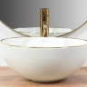 умивальник Rea Stella 36x36 white gold edge (REA-U7445)
