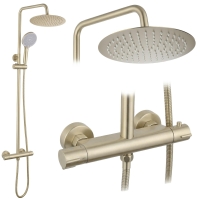 душова система для душу з термостатом Rea Lungo brushed gold (REA-P6730)
